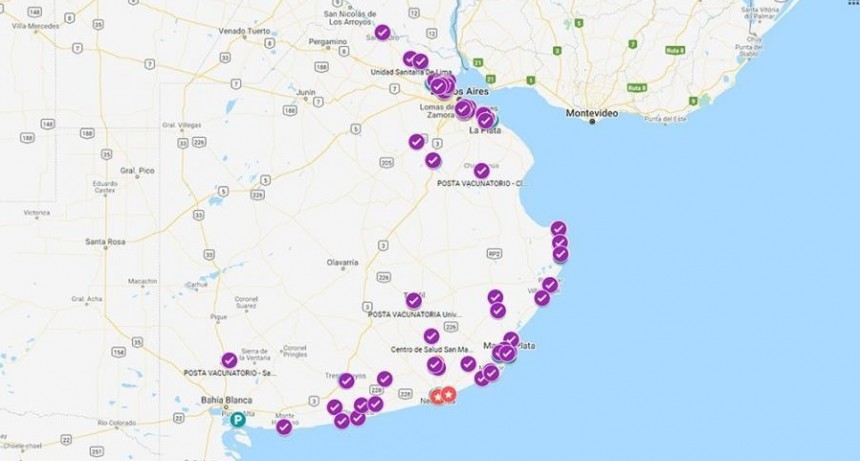 Buenos Aires creó un mapa con puestos de vacunación y testeos en destinos turísticos