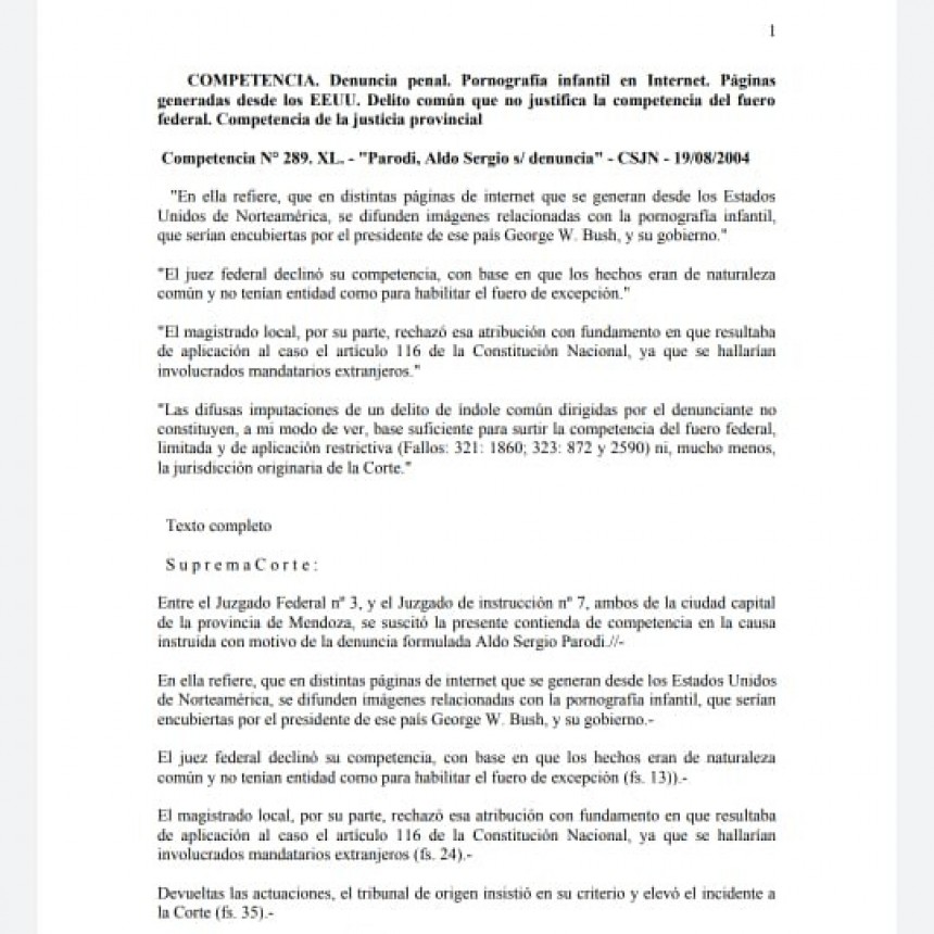 Pornograf&iacute;a infantil en Mendoza