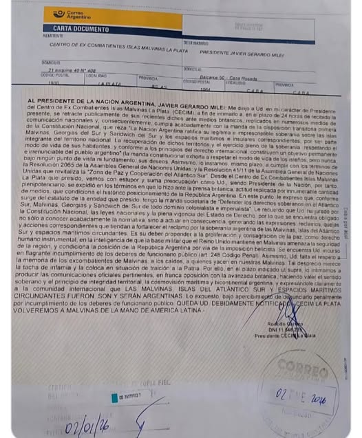“No puede ser gratuito política e institucionalmente traicionar a la Patria”