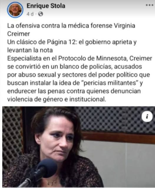 Emma Virginia Creimer: cuando la pericia se convierte en militancia.