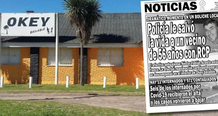 POLICÍA DE ESTACION COMUNAL PEHUAJO SALVA VIDA REALIZANDO MANIOBRAS DE R.C.P. 