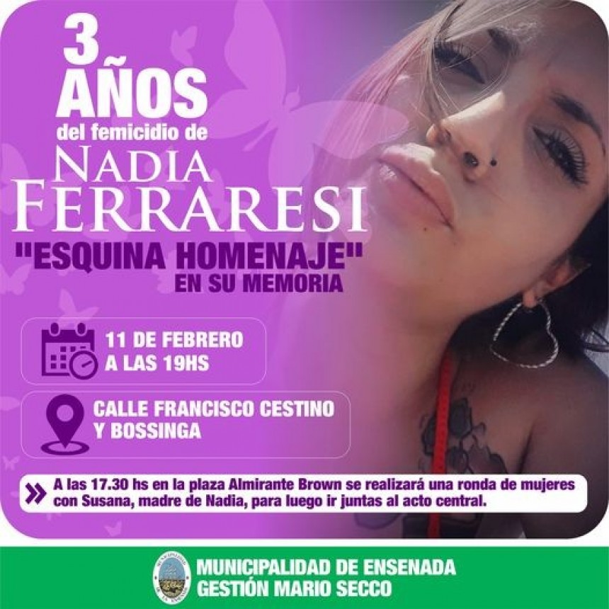 ENSENADA: TRES AÑOS DEL FEMICIDIO DE NADIA FERRARESI