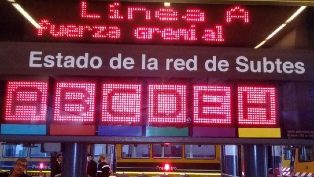 Trabajadores del subte anunciaron para el lunes medidas de fuerza que afectarán a las seis líneas