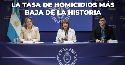 ARGENTINA LOGRA LA TASA DE HOMICIDIOS MÁS BAJA DE SUDAMÉRICA  Bullrich presentó las estadíticas criminales