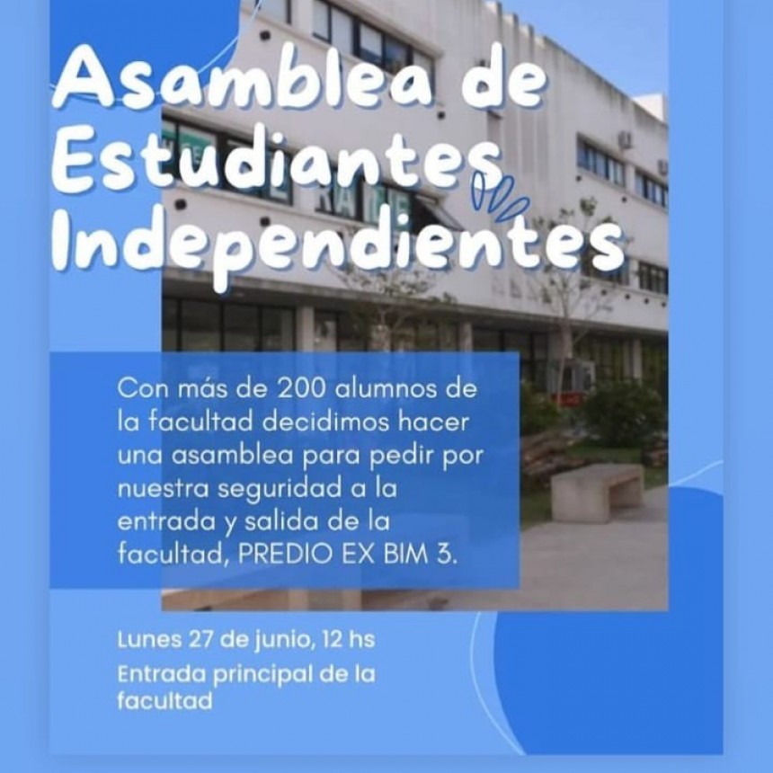LA PLATA: ESTUDIANTES DE LAS FACULTADES DE PSICOLOGIA Y HUMANIDADES PIDEN MAS SEGURIDAD