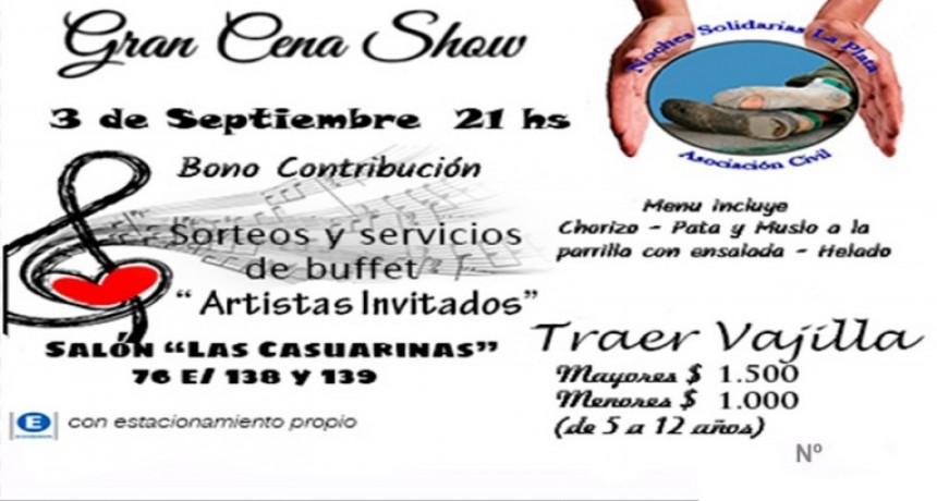 Noches Solidarias Prepara su Cena Show