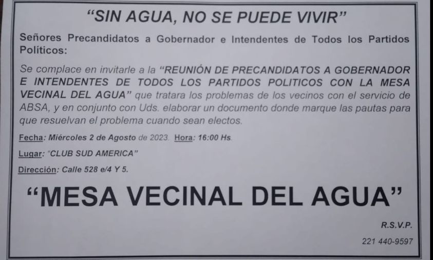 SIN AGUA, NO SE PUDE VIVIR.