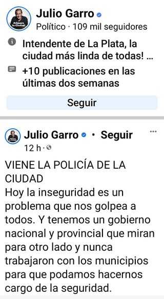 CARTA ABIERTA AL SEÑOR INTENDENTE DE LA PLATA JULIO GARRO