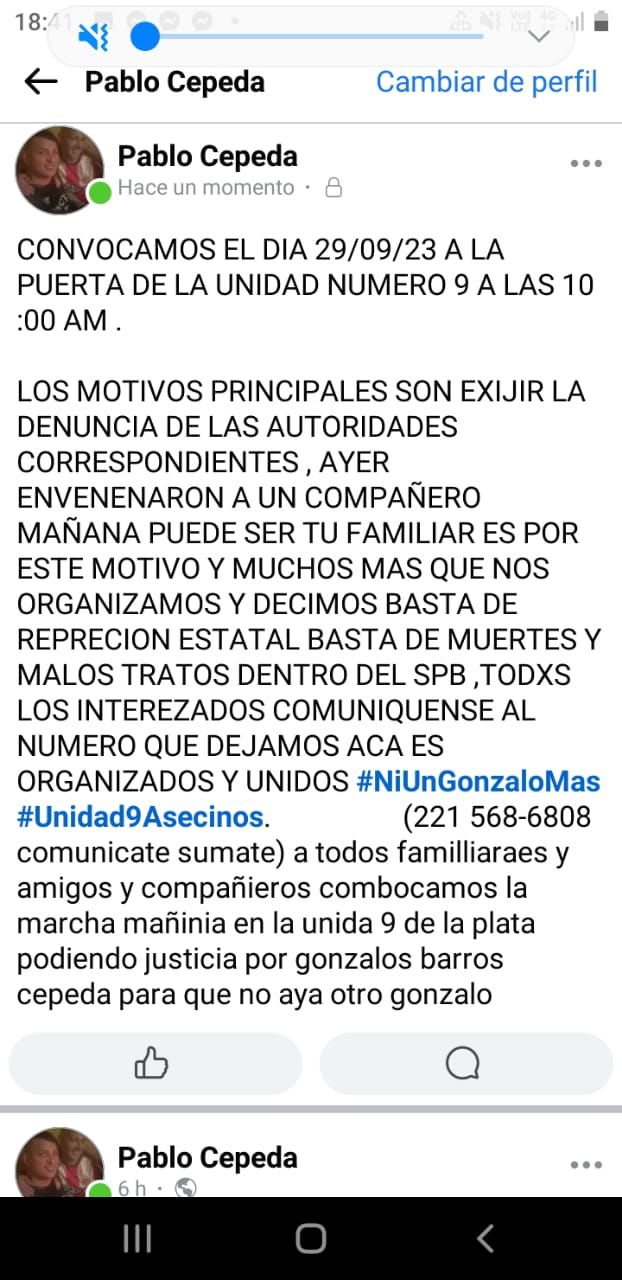 DENUNCIAN TENTATIVA DE HOMICIDIO EN LA UNIDAD NRO 9 DE LA PLATA