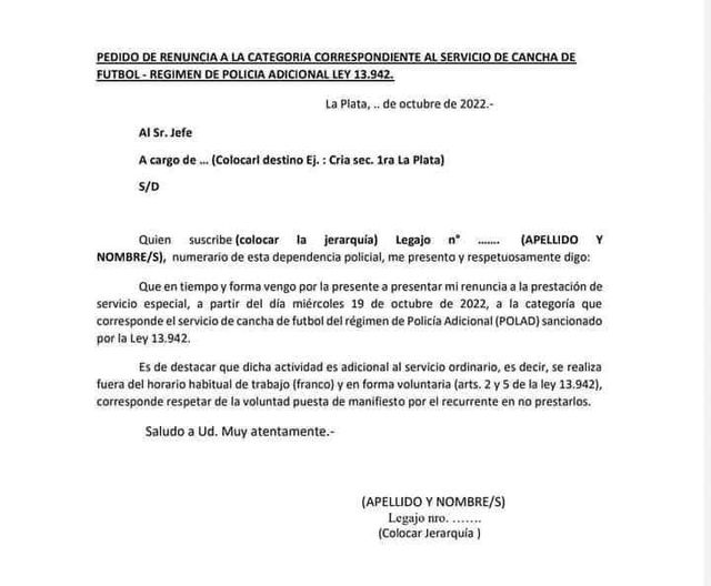 POLICIAS ESTARIAN RENUNCIANDO A LOS SERVICIOS POLAD EN LAS CANCHAS