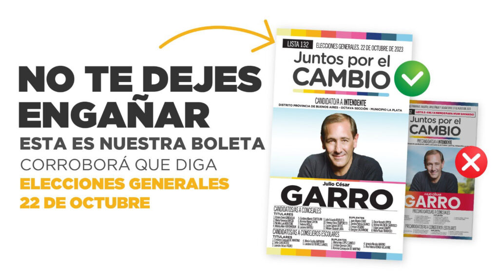 El Intendente de La Plata Julio Garro pidió “cuidar los votos de los vecinos” y advirtió por la distribución de boletas inválidas