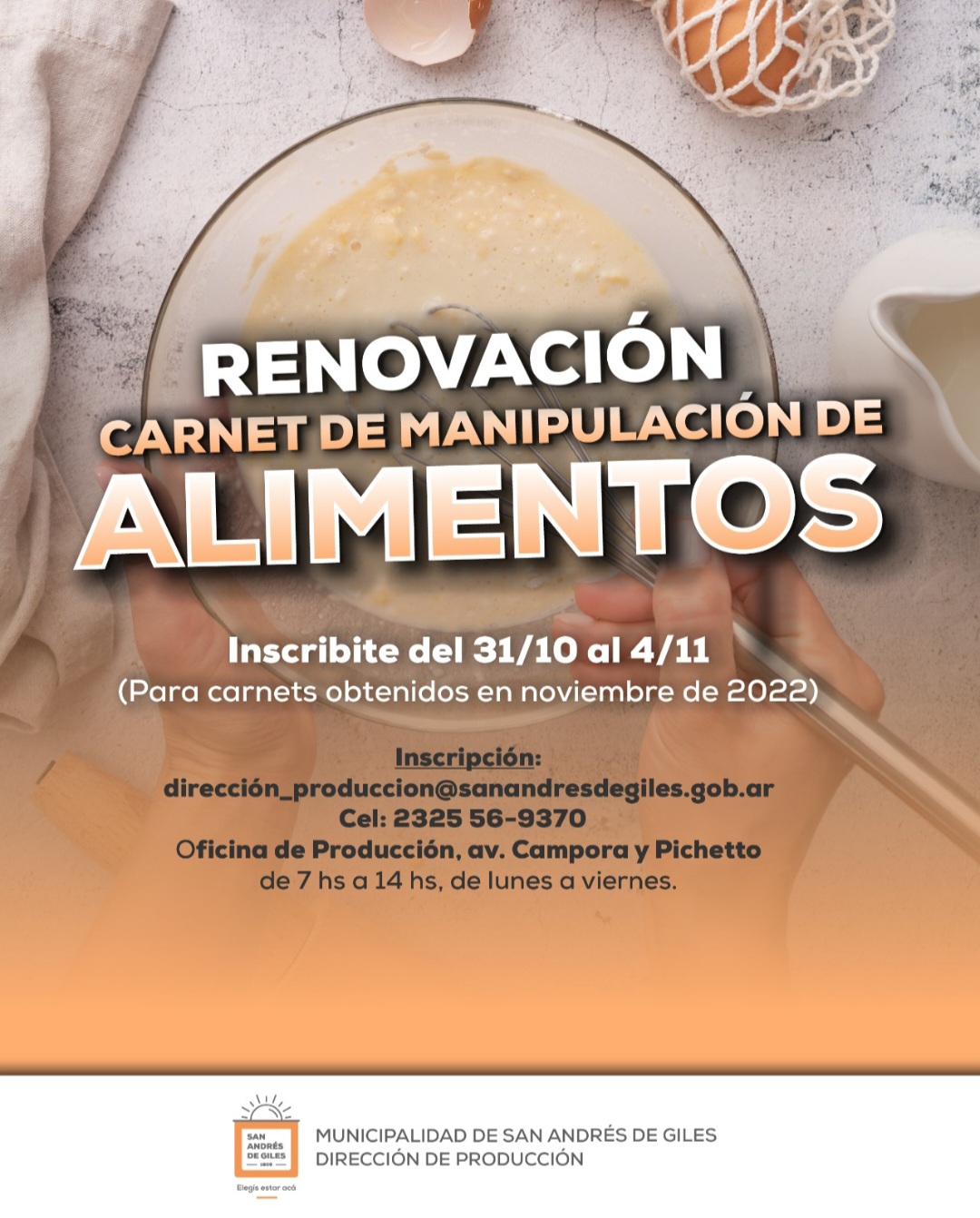 Renovación de carnet en Manipulación de Alimentos:
