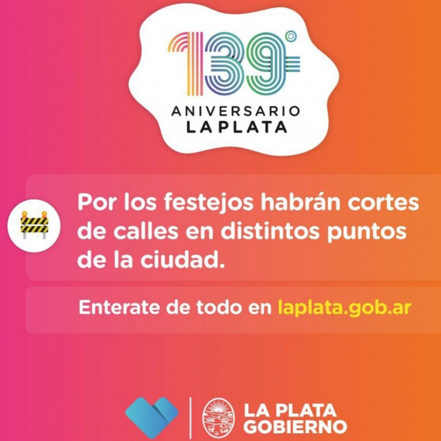 Mañana la ciudad de La Plata cumple 139 años
